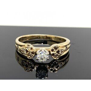 Diamond Engagement Ring 0.25ctw 14k Yellow Gold Estate Jewelry Women's Size 7.25